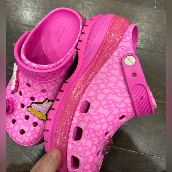 CROCS Women’s Barbie Glittery Pink Platform - READ DESCRIPTION- MIXED SIZES - Picture 2 of 10